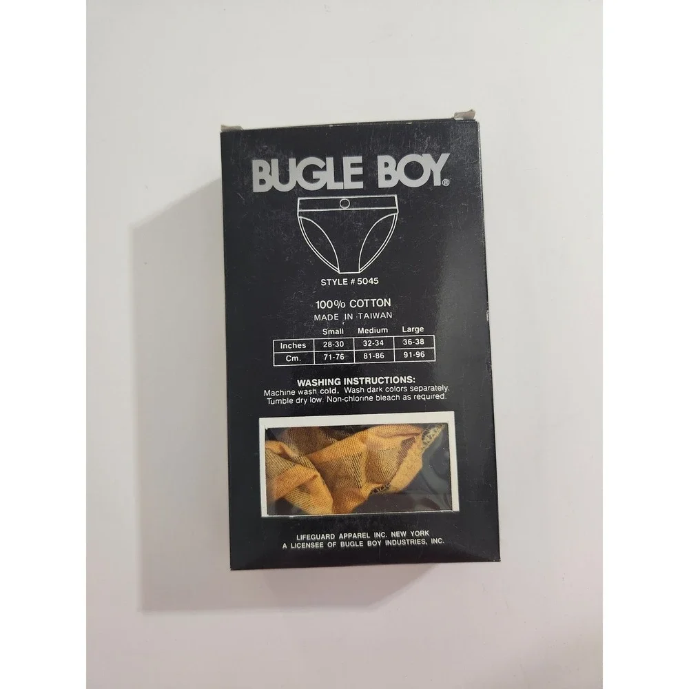 Bugle Boy Briefs Yellow‎ Black Striped Vintage Hip Brief Small 28-30